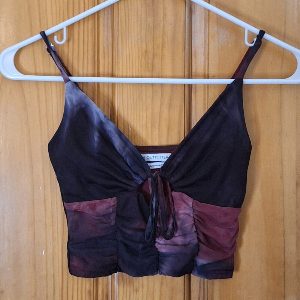Urban Outfitters Women's Tie-Dye Crop Top - Black and Red